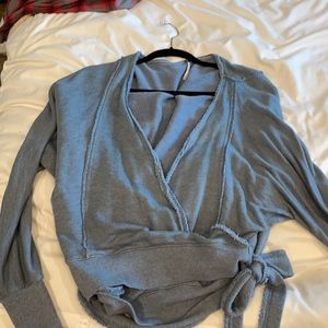 Free people long sleeve tie front.